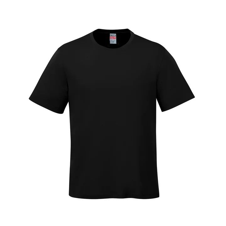 CSW Parkour Crewneck Ring Spun Combed Cotton Tee in Black