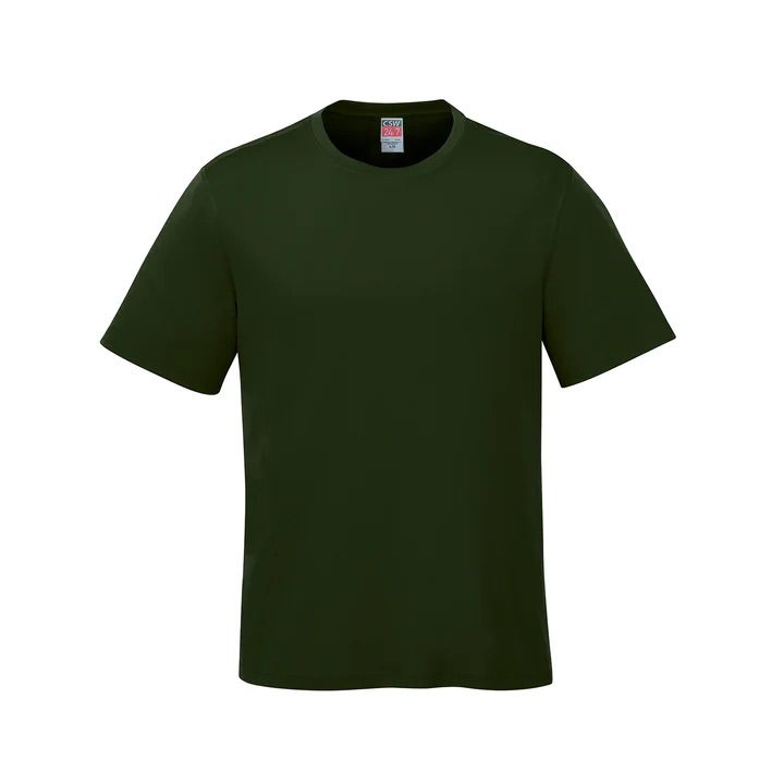 CSW Parkour Crewneck Ring Spun Combed Cotton Tee in Forest Green