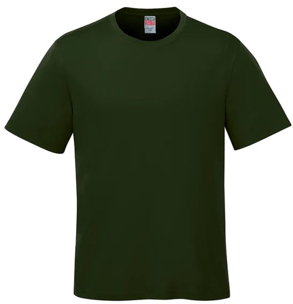 Am image of a Custom CSW Parkour Crewneck Ring Spun Combed Cotton Tee in Forest Green!