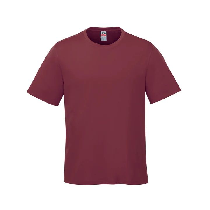 CSW Parkour Crewneck Ring Spun Combed Cotton Tee in Maroon