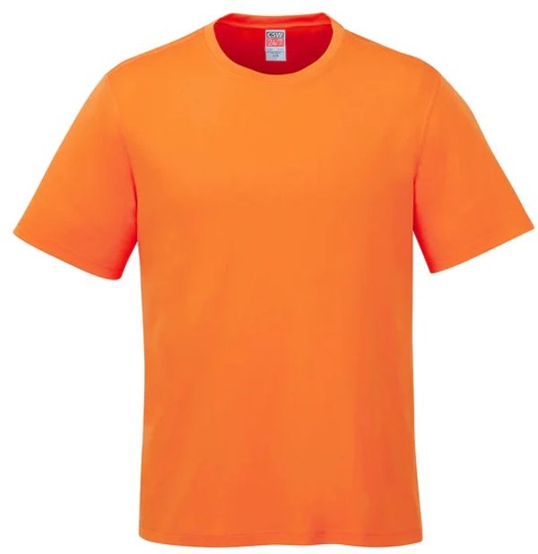 Am image of a Custom CSW Parkour Crewneck Ring Spun Combed Cotton Tee in Orange!