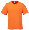 Am image of a Custom CSW Parkour Crewneck Ring Spun Combed Cotton Tee in Orange!