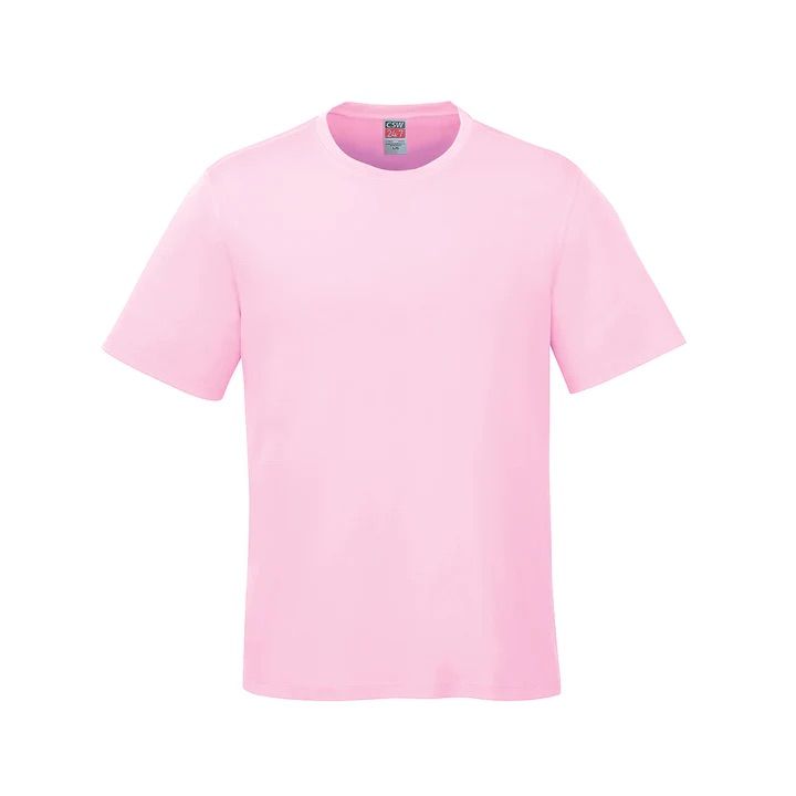 CSW Parkour Crewneck Ring Spun Combed Cotton Tee in Pink