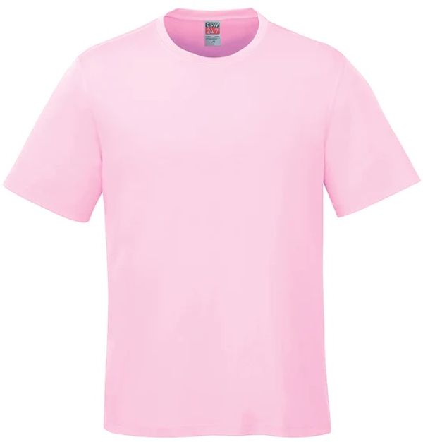 Am image of a Custom CSW Parkour Crewneck Ring Spun Combed Cotton Tee in Pink!