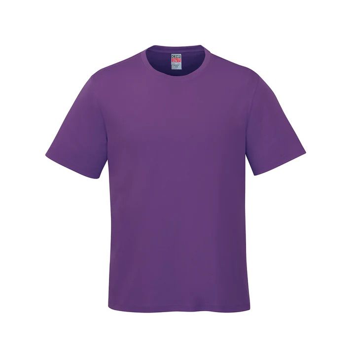 CSW Parkour Crewneck Ring Spun Combed Cotton Tee in Purple