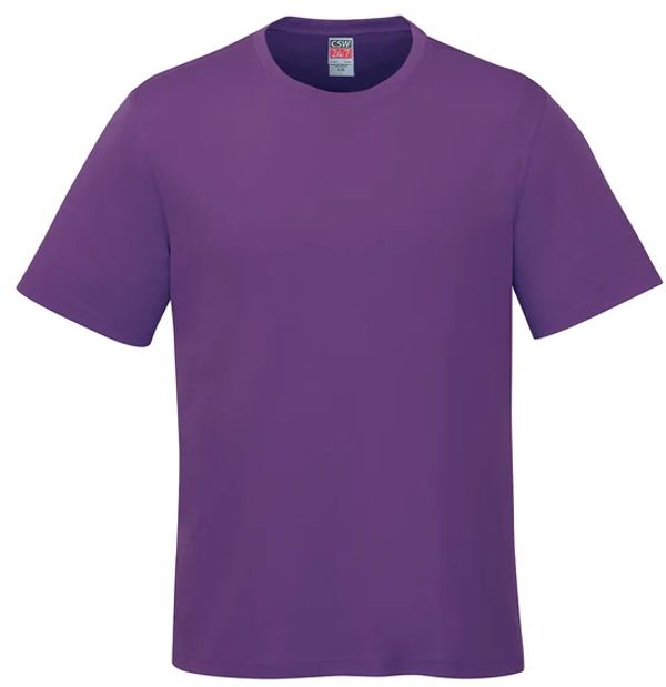 Am image of a Custom CSW Parkour Crewneck Ring Spun Combed Cotton Tee in Purple!