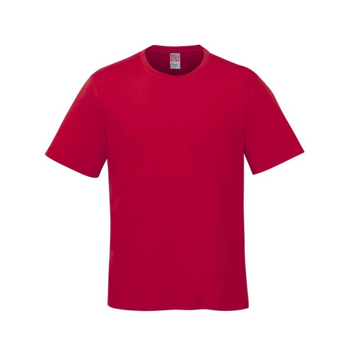 CSW Parkour Crewneck Ring Spun Combed Cotton Tee in Red