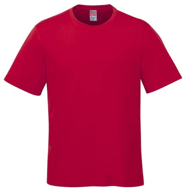 Am image of a Custom CSW Parkour Crewneck Ring Spun Combed Cotton Tee in Red!
