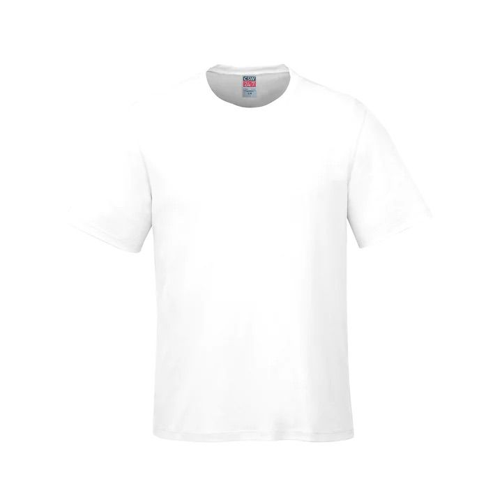 CSW Parkour Crewneck Ring Spun Combed Cotton Tee in White