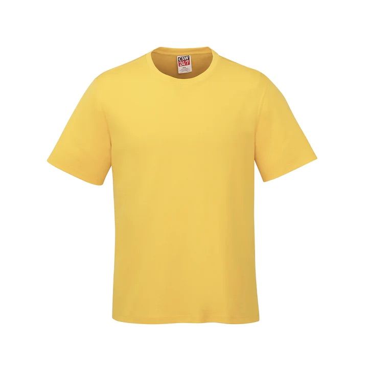 CSW Parkour Crewneck Ring Spun Combed Cotton Tee in Yellow