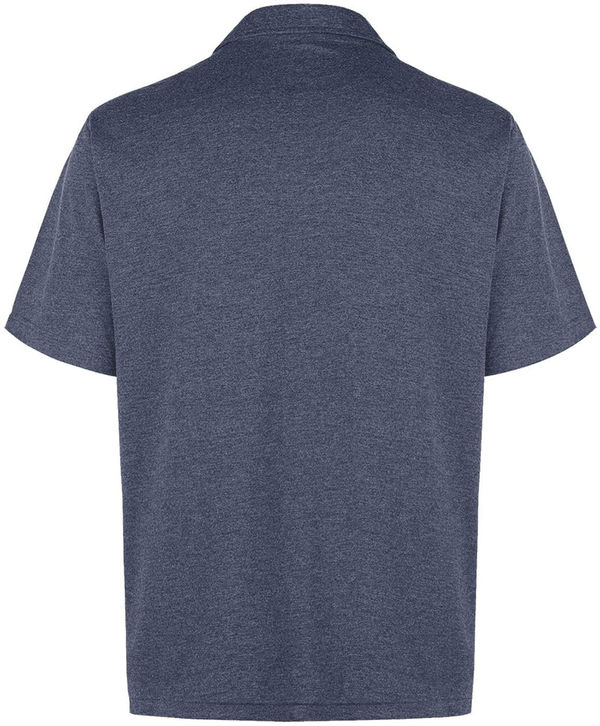 Am image of a Custom Muskoka Trail Garment Co Fairway Mens Poly Cotton Polo Shirt in Melange Navy!