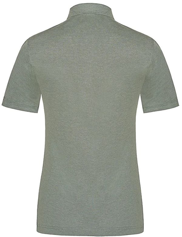 Am image of a Custom Muskoka Trail Garment Co Fairway Ladies Poly Cotton Polo Shirt in Melange Fatigue Green!