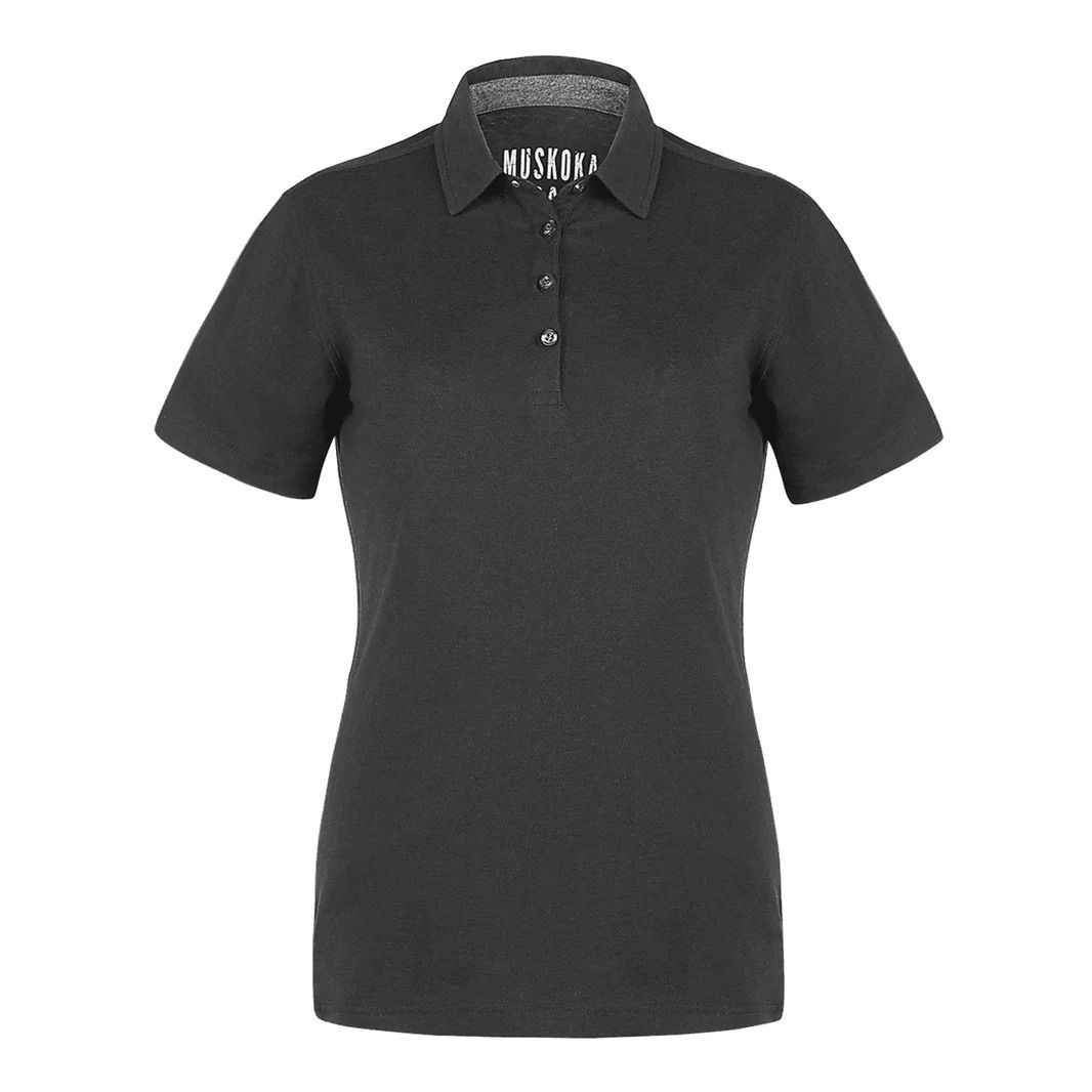 Muskoka Trail Garment Co Fairway Ladies Poly Cotton Polo Shirt in Black