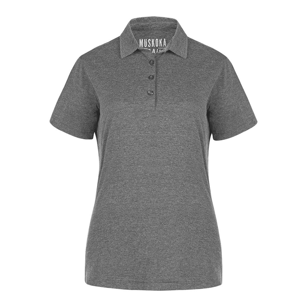 Muskoka Trail Garment Co Fairway Ladies Poly Cotton Polo Shirt in Melange Charcoal