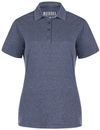 Am image of a Custom Muskoka Trail Garment Co Fairway Ladies Poly Cotton Polo Shirt in Melange Navy!