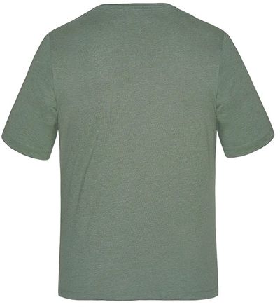Am image of a Custom Muskoka Trail Garment Co Liberty Mens Cotton Poly Crew Neck Tee in Melange Fatigue Green!