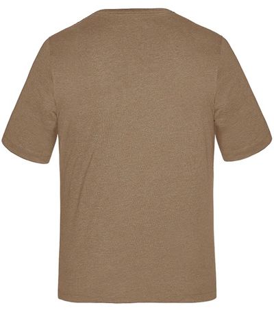 Am image of a Custom Muskoka Trail Garment Co Liberty Mens Cotton Poly Crew Neck Tee in Melange Taupe!