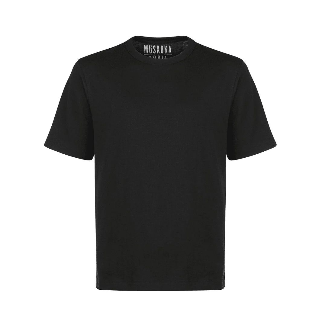 Muskoka Trail Garment Co Liberty Mens Cotton Poly Crew Neck Tee in Black
