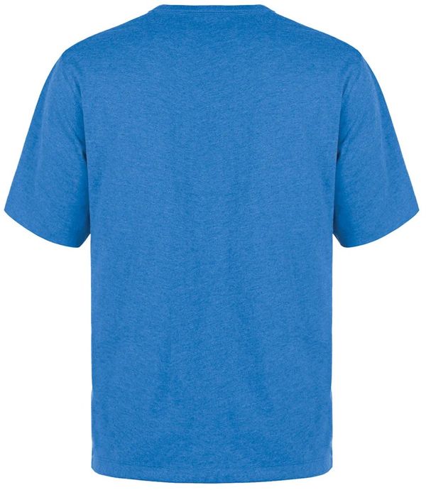 Am image of a Custom Muskoka Trail Garment Co Liberty Mens Cotton Poly Crew Neck Tee in Melange Cobalt!