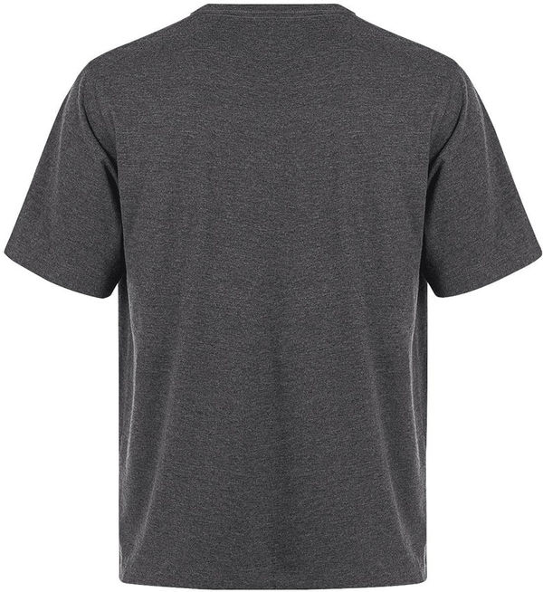 Am image of a Custom Muskoka Trail Garment Co Liberty Mens Cotton Poly Crew Neck Tee in Melange Charcoal!