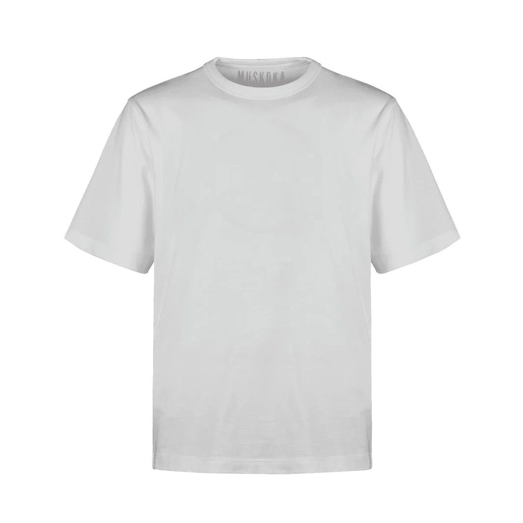Muskoka Trail Garment Co Liberty Mens Cotton Poly Crew Neck Tee in White