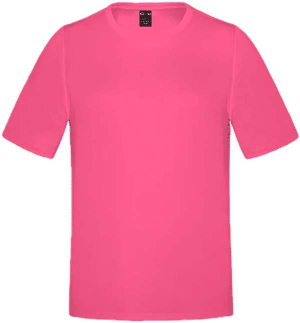 Am image of a Custom CX2 Coast Adult Performance Crewneck T Shirt in Intense Pink!