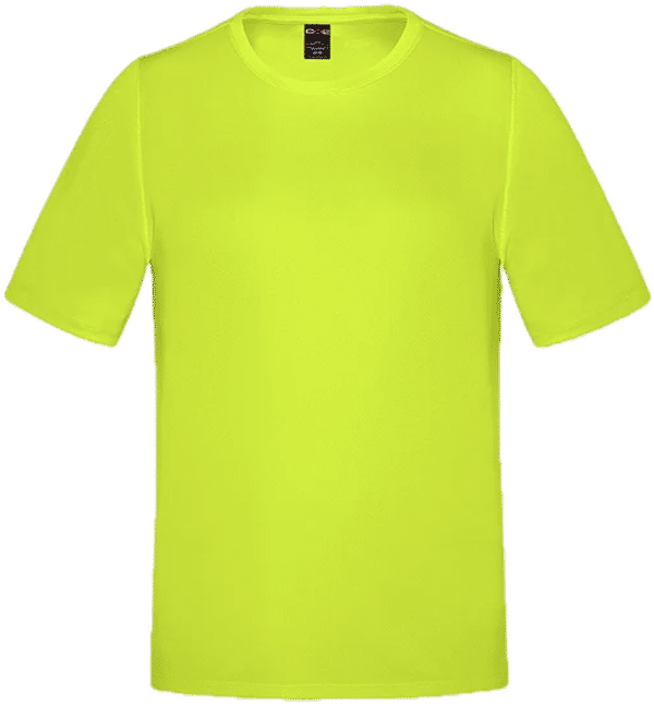 Am image of a Custom CX2 Coast Adult Performance Crewneck T Shirt in Intense Yellow!