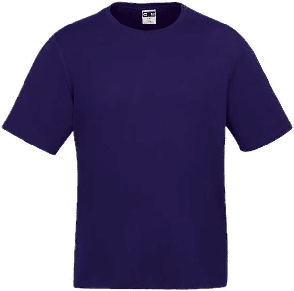 Am image of a Custom CX2 Coast Adult Performance Crewneck T Shirt in Purple!