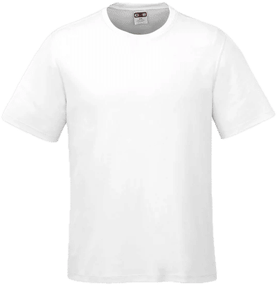 Am image of a Custom CX2 Coast Adult Performance Crewneck T Shirt in White!