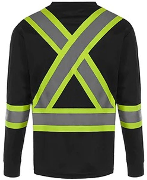 Am image of a Custom CX2 Lookout Hi Vis Safety Long Sleeve Shirt in Navy!