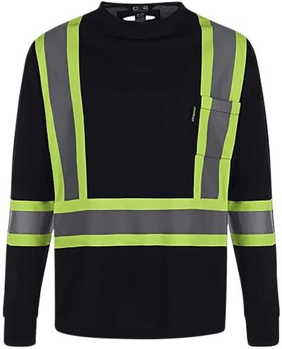 Am image of a Custom CX2 Lookout Hi Vis Safety Long Sleeve Shirt in Black!