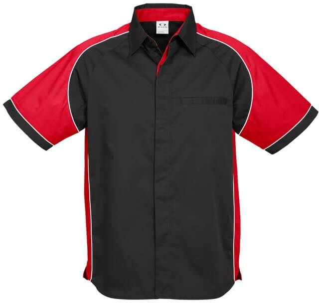 Biz Collection Mens Nitro Shirt in Black/Red/White