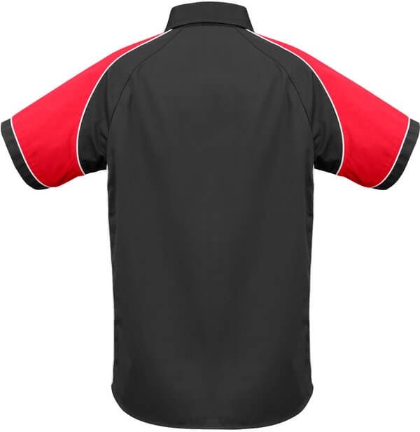 Am image of a Custom Biz Collection Mens Nitro Shirt in Black/Red/White!