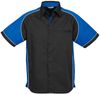 Am image of a Custom Biz Collection Mens Nitro Shirt in Black/Royal/White!
