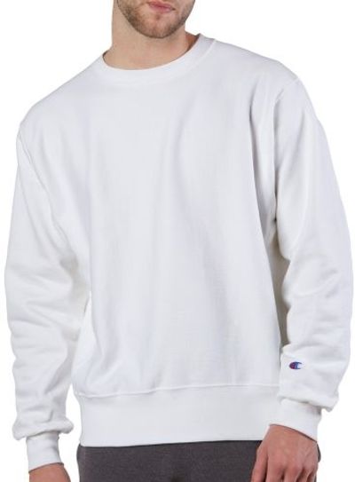 Am image of a Custom Champion Adult Reverse Weave Fleece Crew in White!