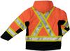 Am image of a Custom Tough Duck Ripstop Fleece Lined Safety Jacket in Fluorescent Orange!