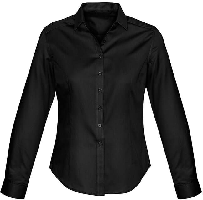 Biz Collection Ladies Dalton Long Sleeve Shirt in Black
