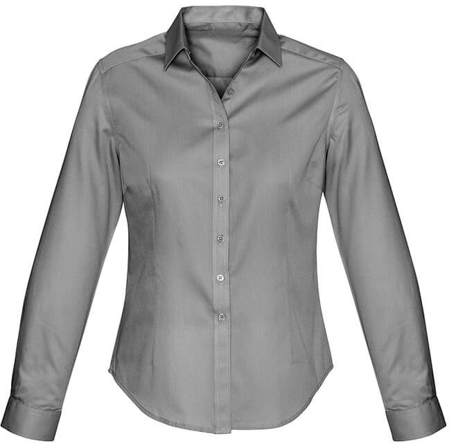 Biz Collection Ladies Dalton Long Sleeve Shirt in Grey