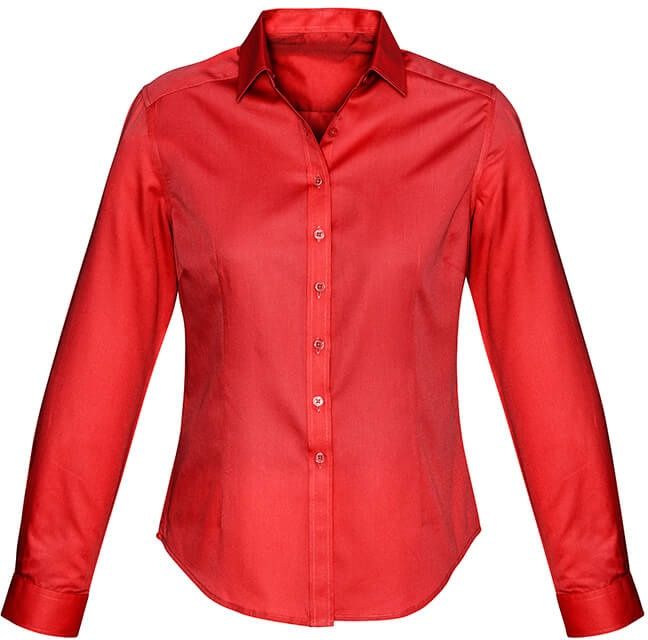 Biz Collection Ladies Dalton Long Sleeve Shirt in Red