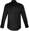Am image of a Custom Biz Collection Mens Dalton Long Sleeve Shirt in Navy!