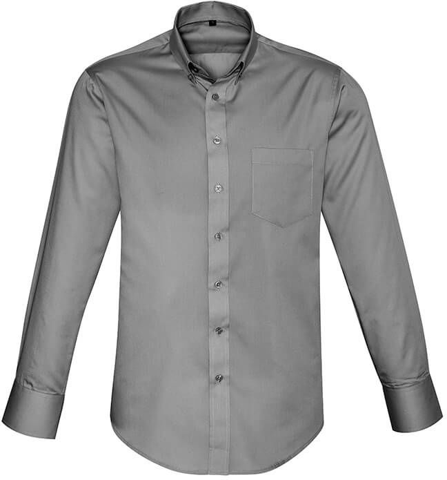 Biz Collection Mens Dalton Long Sleeve Shirt in Grey