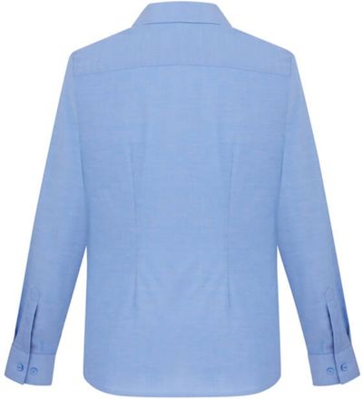 Am image of a Custom Biz Collection Ladies Oxford Long Sleeve Shirt in Chambray!
