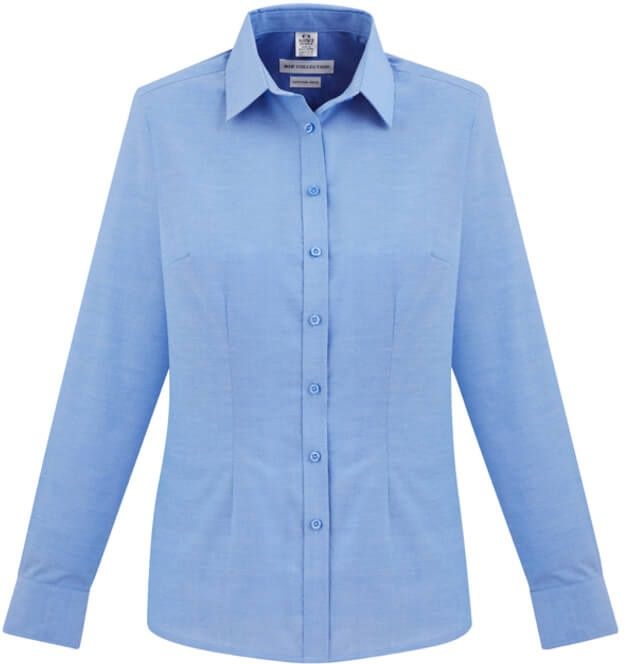 Biz Collection Ladies Oxford Long Sleeve Shirt in Chambray