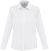 Am image of a Custom Biz Collection Ladies Oxford Long Sleeve Shirt in White!