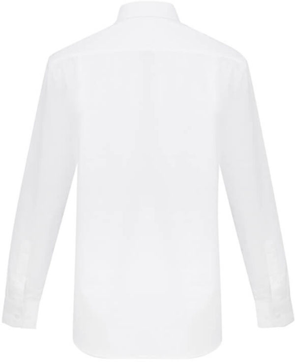 Am image of a Custom Biz Collection Mens Oxford Long Sleeve Shirt in White!