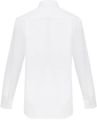 Am image of a Custom Biz Collection Mens Oxford Long Sleeve Shirt in White!
