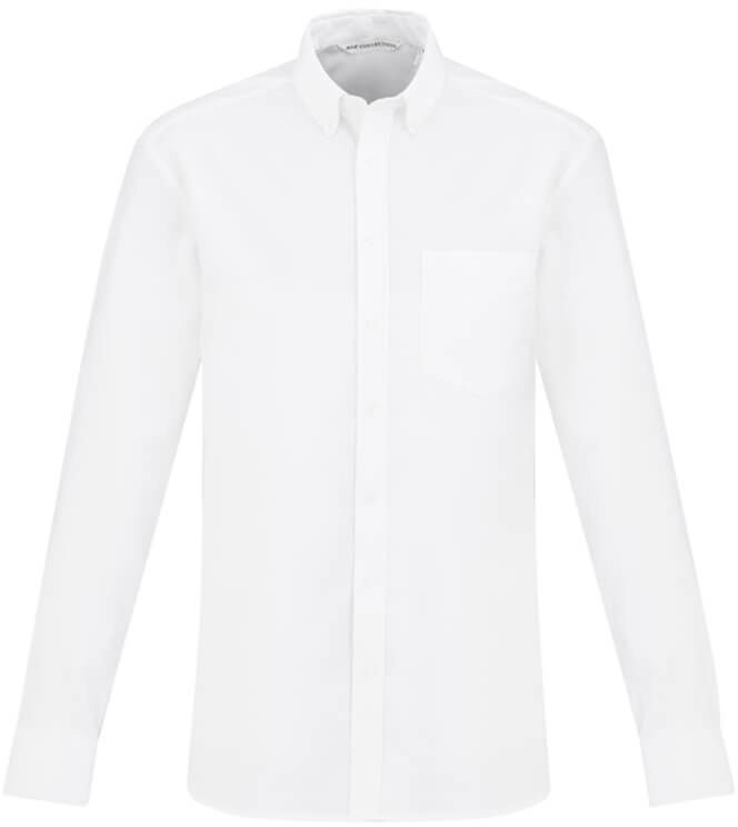 Biz Collection Mens Oxford Long Sleeve Shirt in White