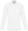 Am image of a Custom Biz Collection Mens Oxford Long Sleeve Shirt in White!