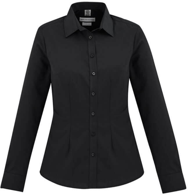Biz Collection Ladies London Long Sleeve Shirt in Black
