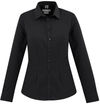 Am image of a Custom Biz Collection Ladies London Long Sleeve Shirt in Black!